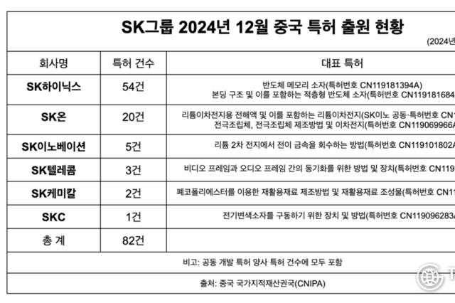 SK, 지난해 中 특허 1133건 승인…SK하이닉스 '강유전체' 차세대 메모리 IP까지 확보