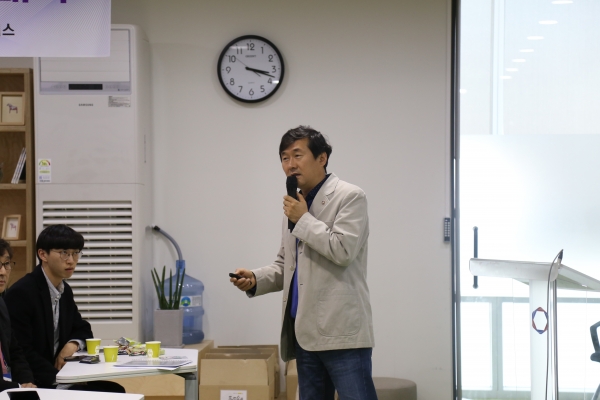 주영범 인천창조경제혁신센터 센터장이 센터를 소개하고 있다 주영범 인천창조경제혁신센터 센터장이 센터를 소개하고 있다